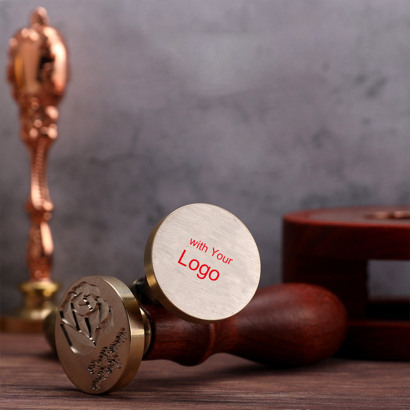 Wax Seal Stamp Set - カスタムシールワックススタンプヘッドあなたのロゴパーソナライズされたワックスシールカスタムロゴ 22/25/30/35 ミリメートルクラフトカード作成のためのウェディングレター