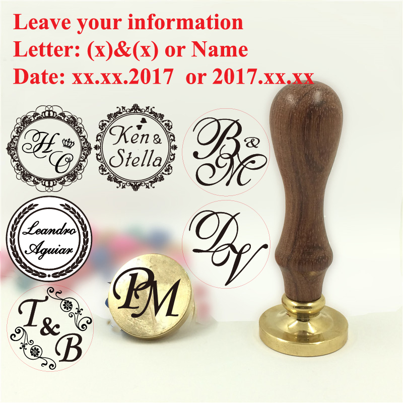 カスタム真鍮ワックスシールスタンプ、2つのイニシャルオーナメ - Wax Seal Stamp Set のレビューと価格